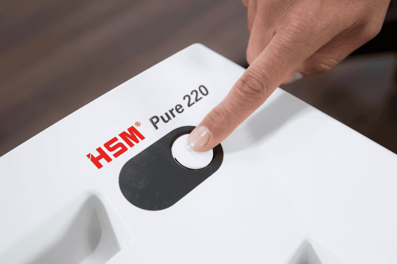 HSM Pure 220 – Aktenvernichter, DIN P-4, Partikelschnitt 4 × 25 mm, 7 Blatt, 20 l, A4