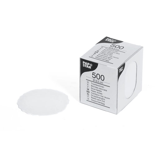 Papstar Tropfdeckchen – Weiss – Ø 8,5 cm – Papier – 500 Stk