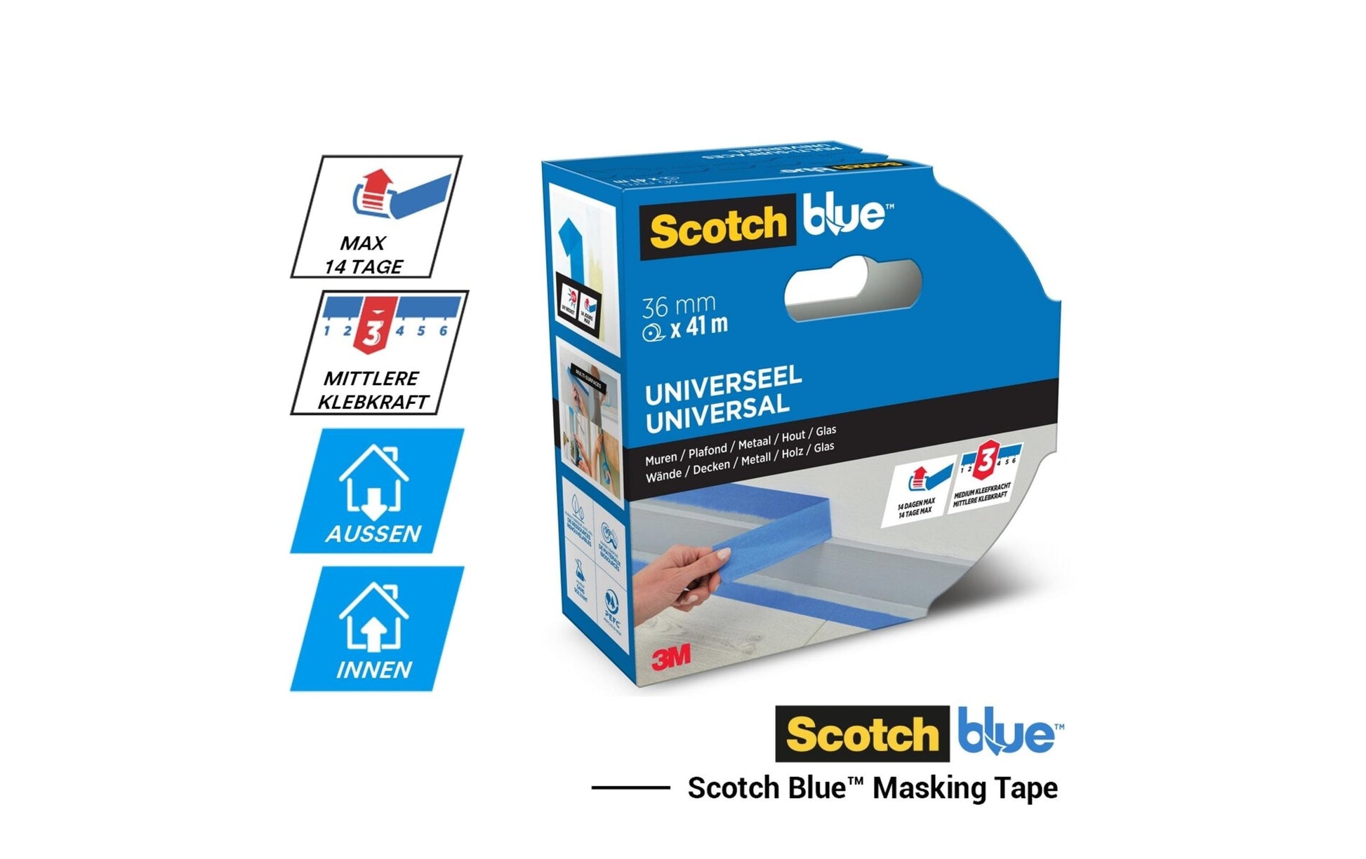 3M Malerband ScotchBlue 2090, blau – 48 mm × 41 m
