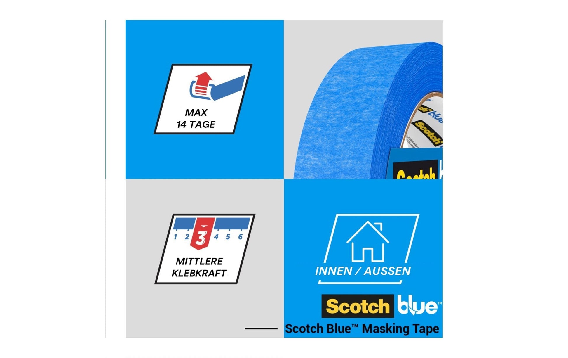 3M Malerband ScotchBlue 2090, blau – 48 mm × 41 m