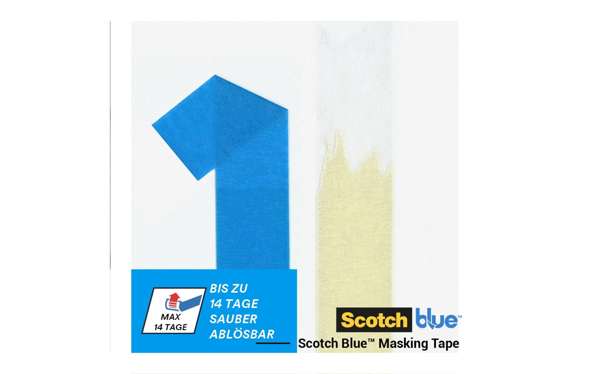 Scotch Malerband 2090, blau – 36 mm × 41 m, innen/aussen, UV-beständig, rückstandsfrei bis 14 Tage