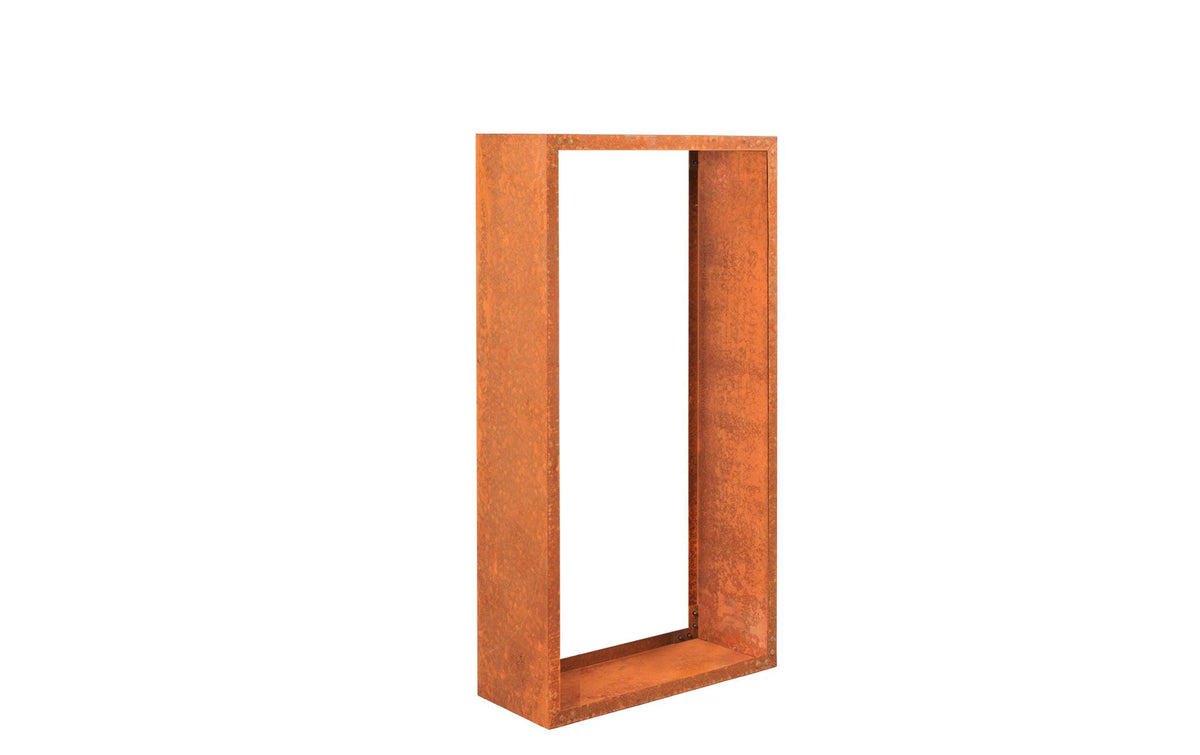 Innovesta Kaminholzregal Corten – Cortenstahl – für Aussen – 750 × 1490 × 350 mm
