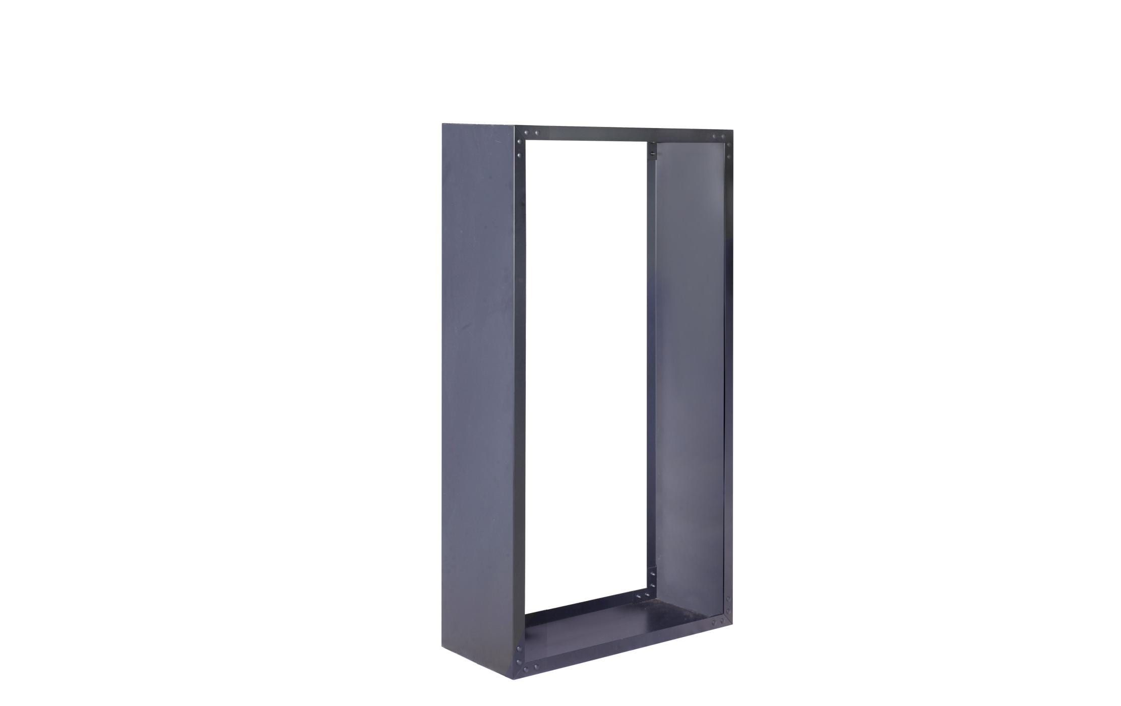Innovesta Kaminholzregal Aufbewahrungsbox – Cortenstahl – Schwarz – 750 × 1490 × 350 mm