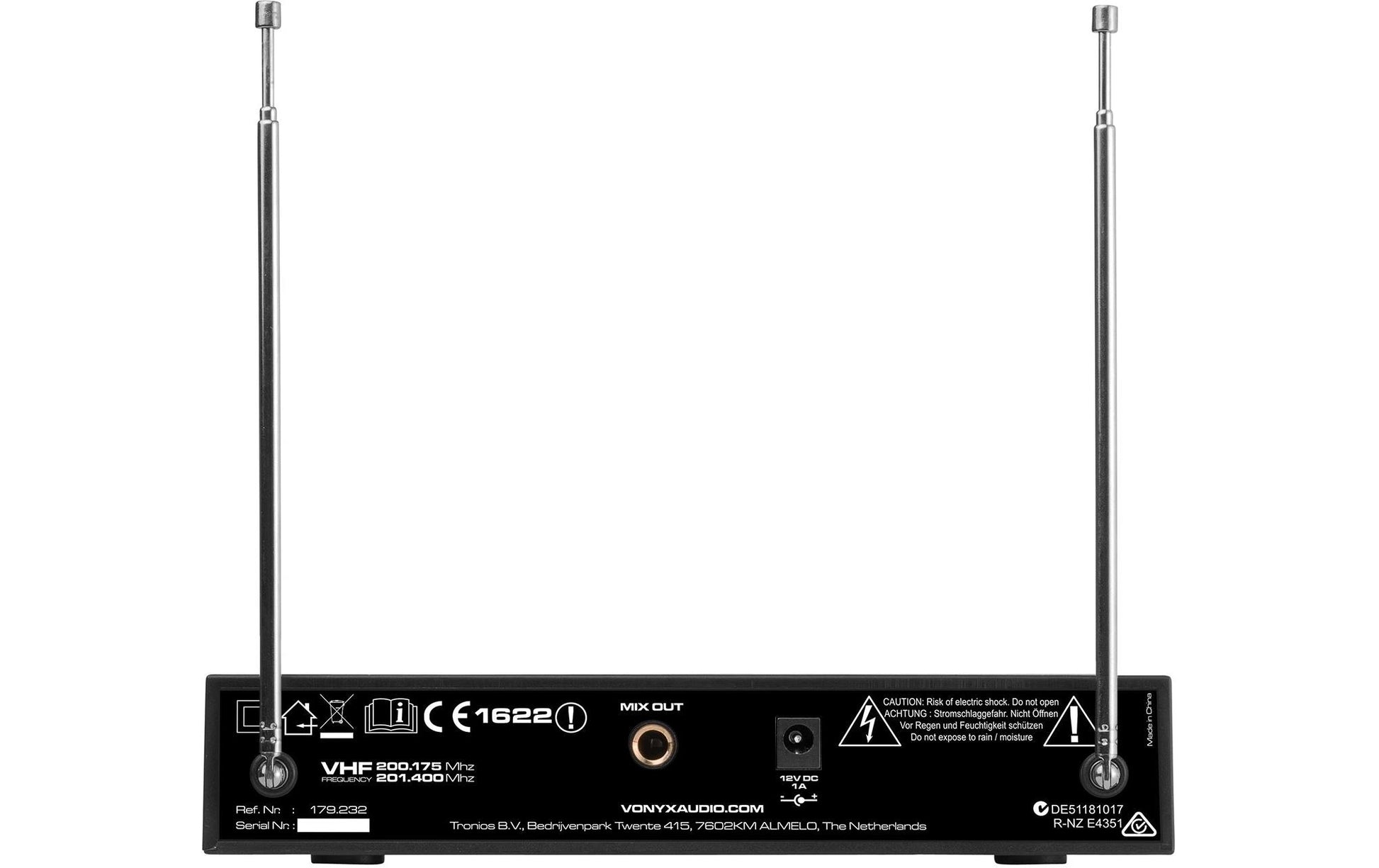 Vonyx WM522B Lavaliermikrofon 2er-Set – 6,35 mm Klinke, Kabellos, 40–20'000 Hz
