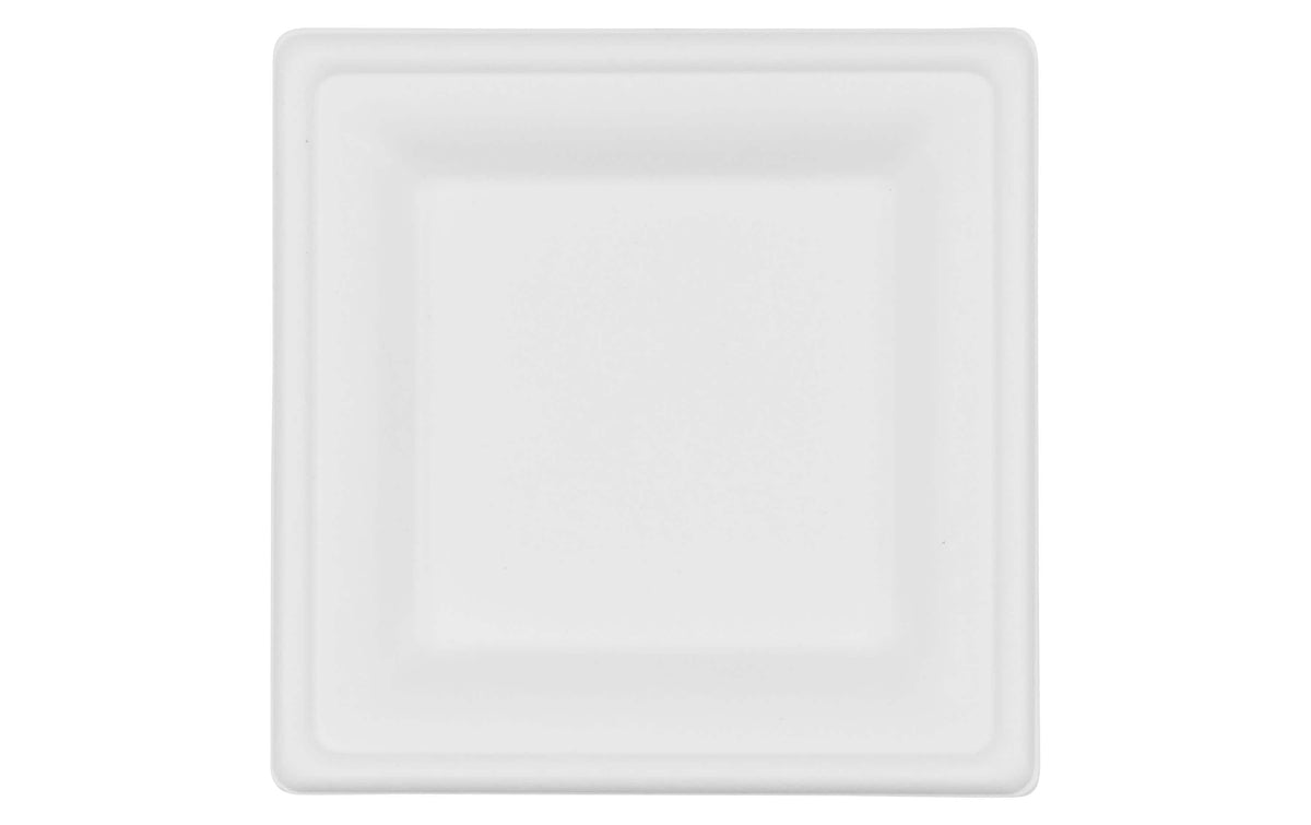 Furber. Furber Teller, Bagasse (Zuckerrohr), quadratisch – 16 × 16 cm – weiss – 50 Stk.