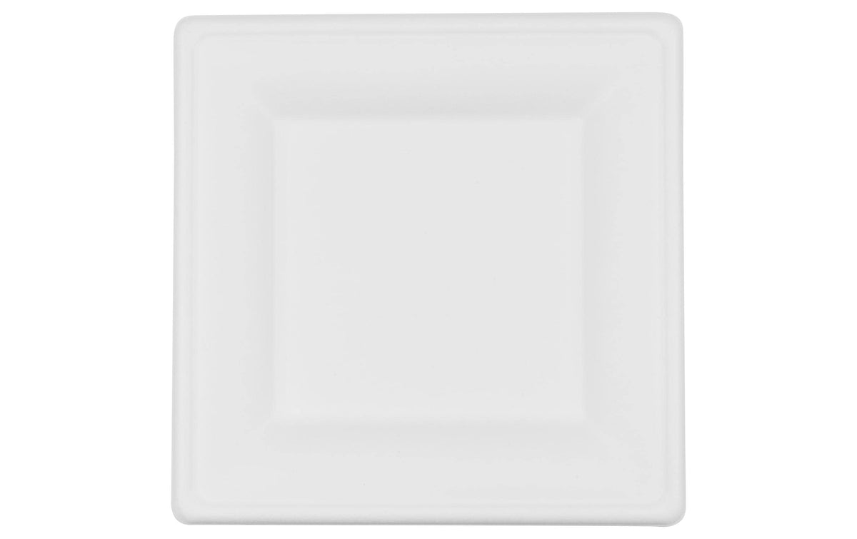 Furber. Furber Teller, Bagasse (Zuckerrohr), quadratisch – 26 × 26 cm – weiss – 50 Stk.