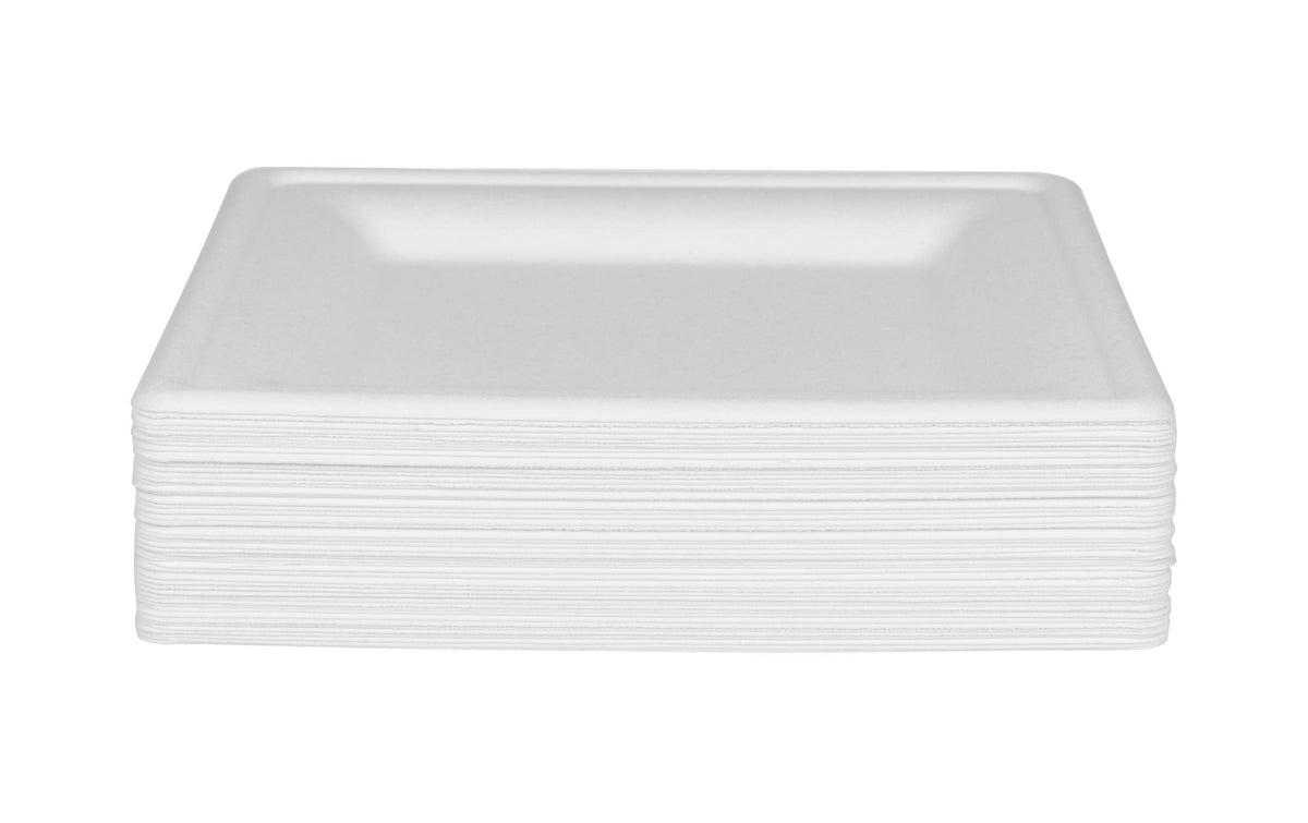 Furber. Furber Teller, Bagasse (Zuckerrohr), quadratisch – 20 × 20 cm, weiss – 50 Stk.