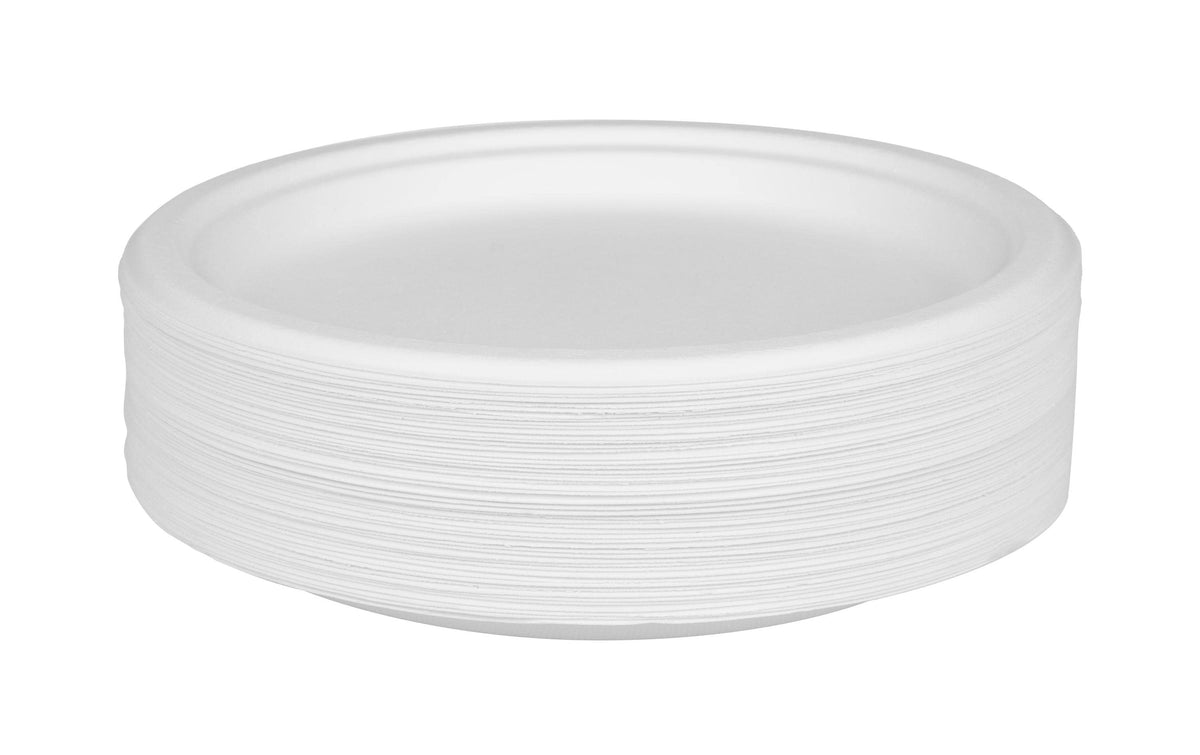 Furber. Furber Teller Bagasse (Zuckerrohr), rund – Ø 22,5 cm – weiss – 50 Stk.