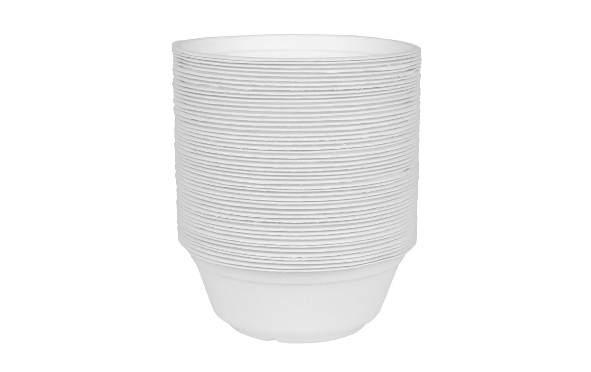 Furber. FURBER Schale Bagasse (Zuckerrohr), rund – 850 ml, Ø 17,5 cm, weiss – 50 Stk.
