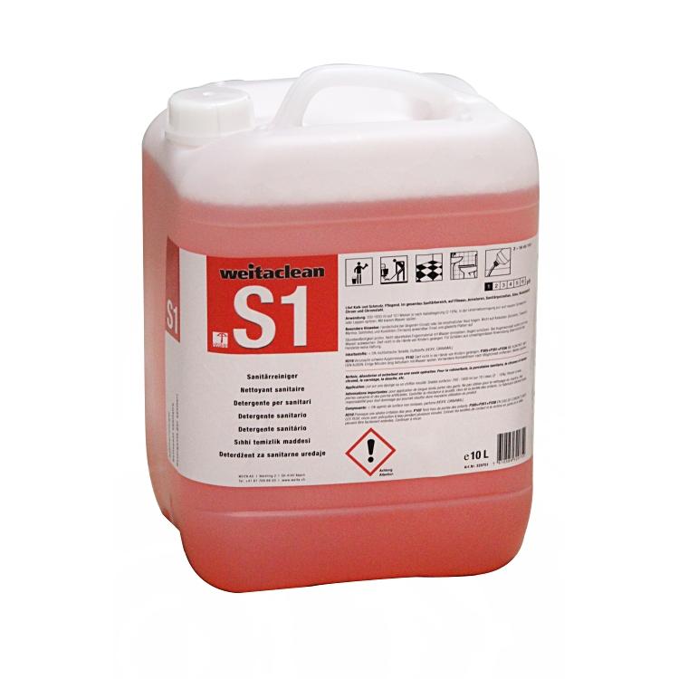 Weitaclean S1 Bad-/Kalkreiniger für Sanitärporzellan, Armaturen, Fliesen – Kanister – 10 l