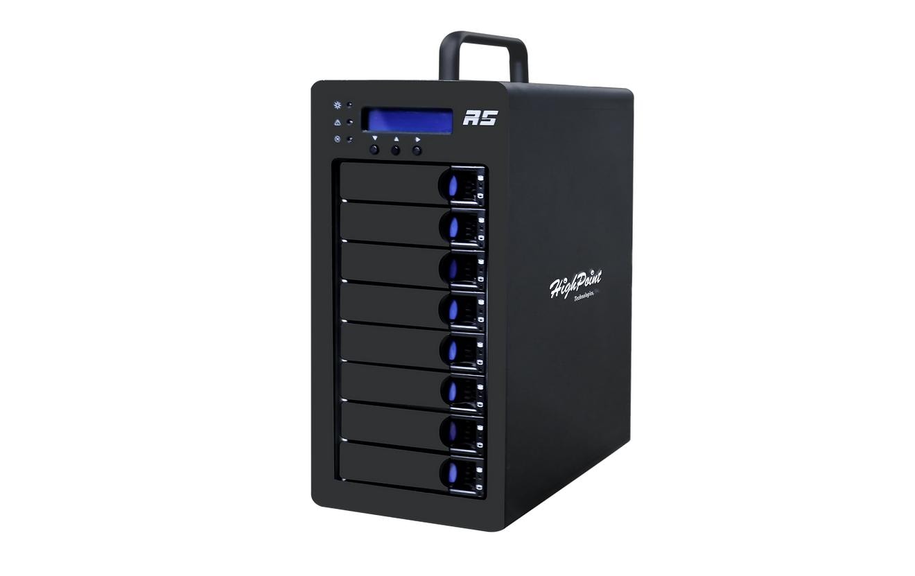 Highpoint RS6438TS – 8-Bay Tower Gehäuse – für 3,5" HDD/SSD, SATA, SFF-8644