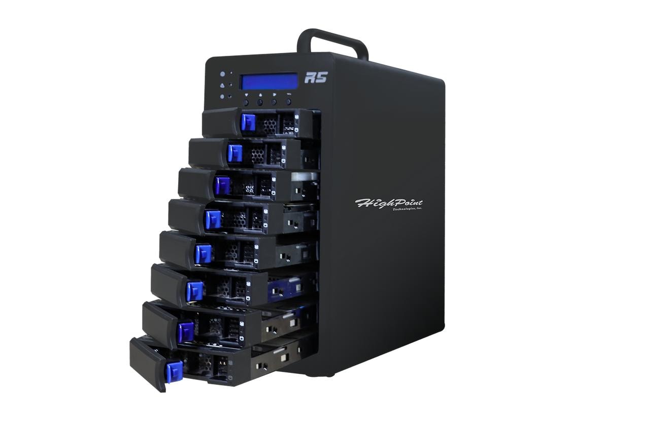 Highpoint RS6438TS – 8-Bay Tower Gehäuse – für 3,5" HDD/SSD, SATA, SFF-8644