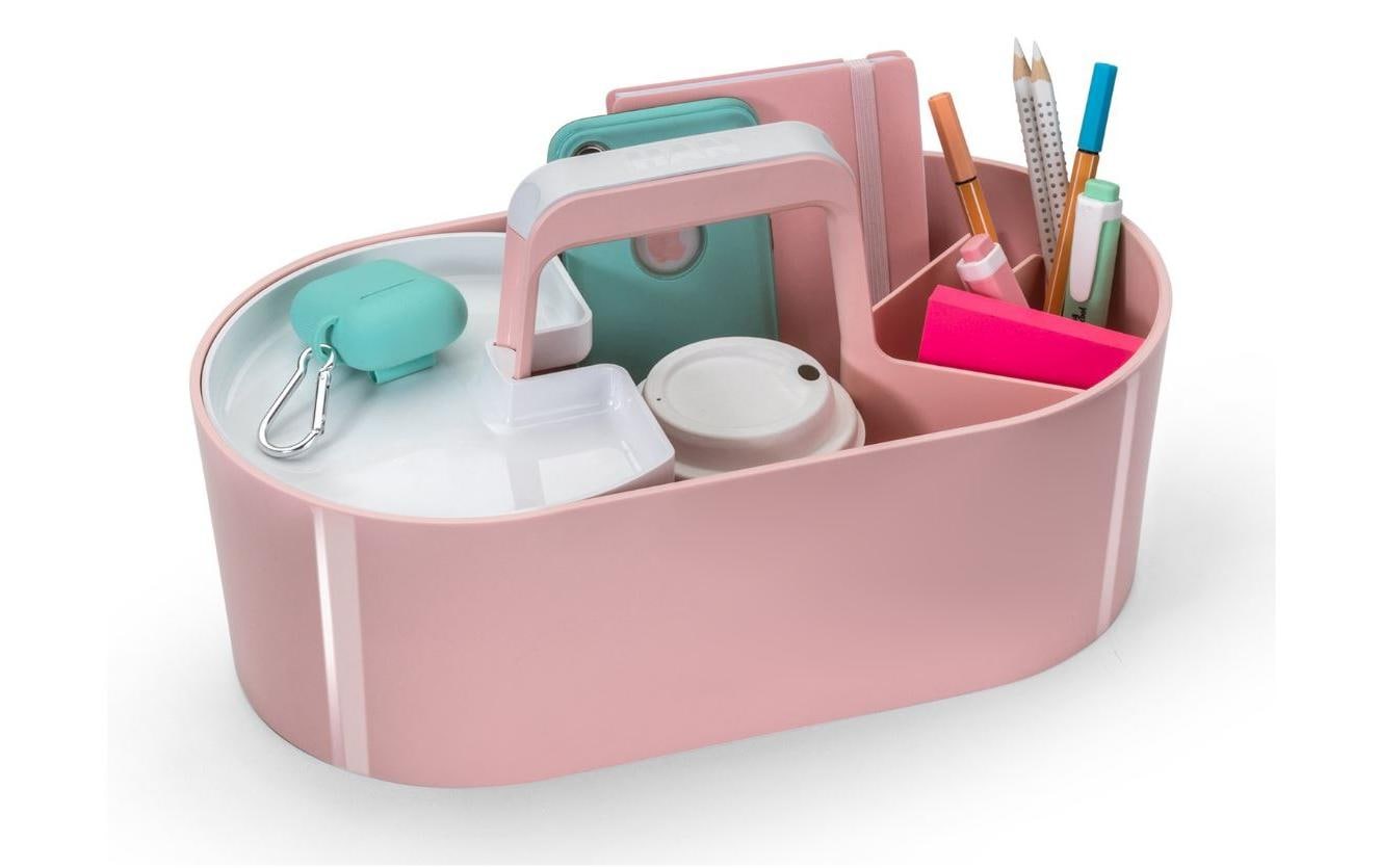 HAN Werkzeugkasten LOFT 1200-12 Aufbewahrungsbox – 4 Fächer, Rosa/Weiss, ABS, B 340 × H 190 × T 190 mm