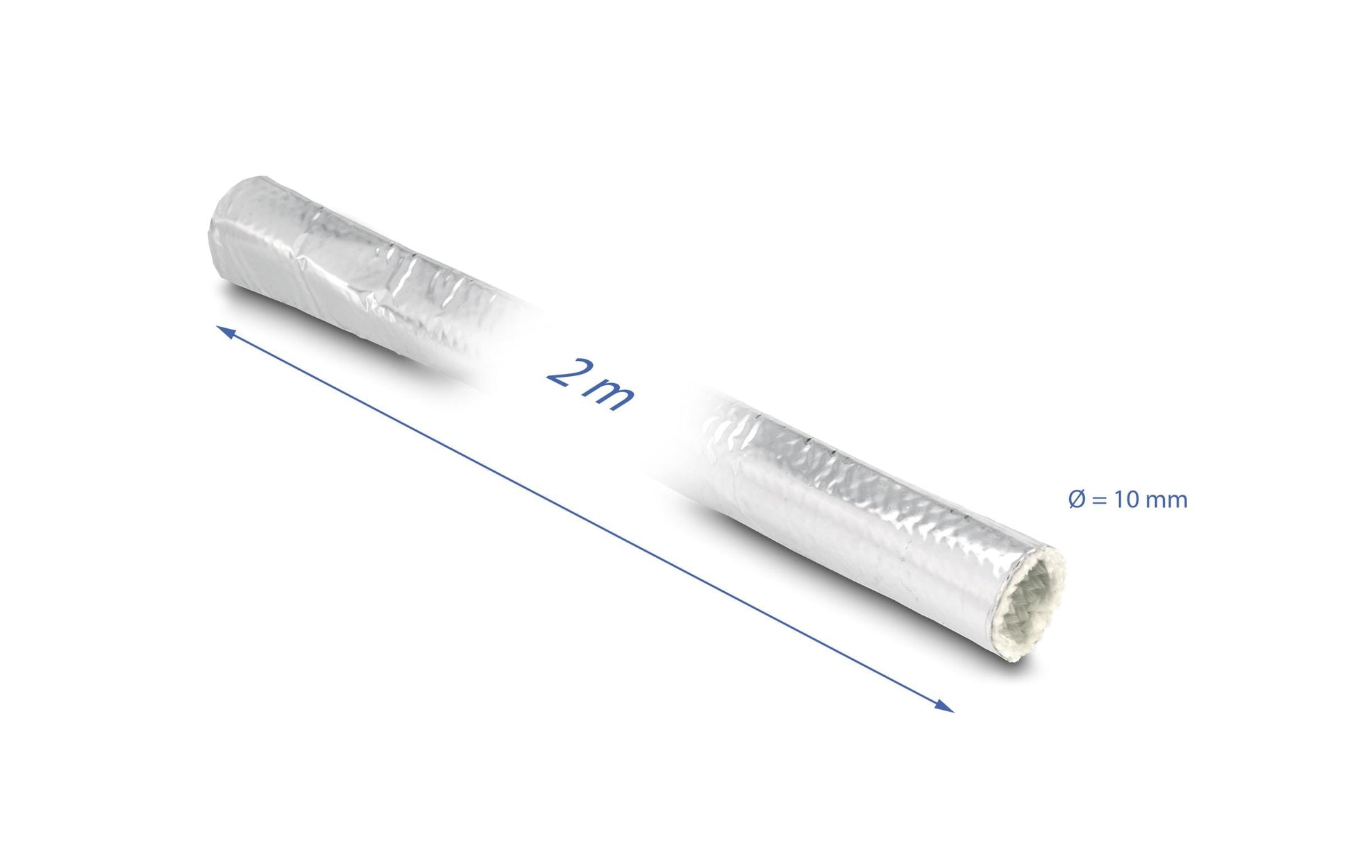 DeLOCK Kabelschlauch, Ø 10 mm × 2 m, reflektierend, Aluminium – Silber