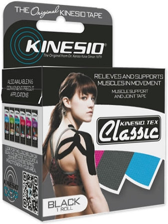 Kinesio Binde Tex Classic – 50 mm × 4 m, schwarz, hypoallergen, latexfrei