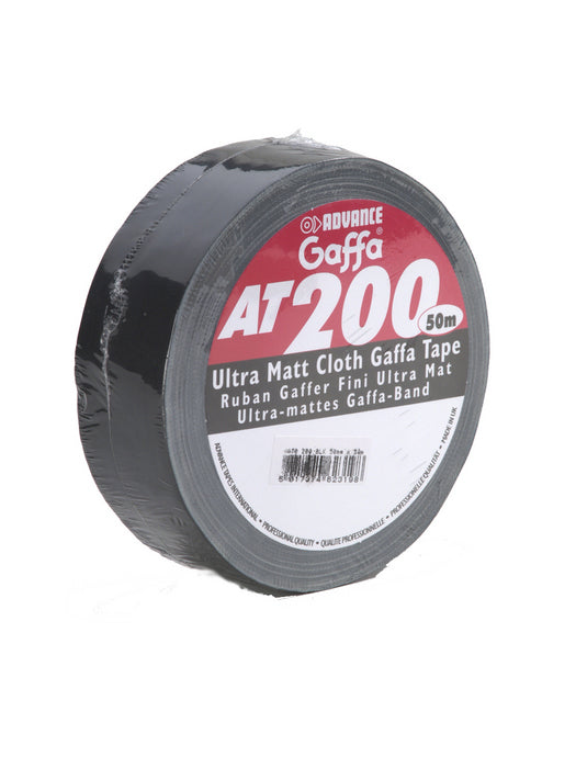 Advance Tapes AT200 Gaffa-Tape – 50 mm × 50 m, schwarz, matt, 1 Stück
