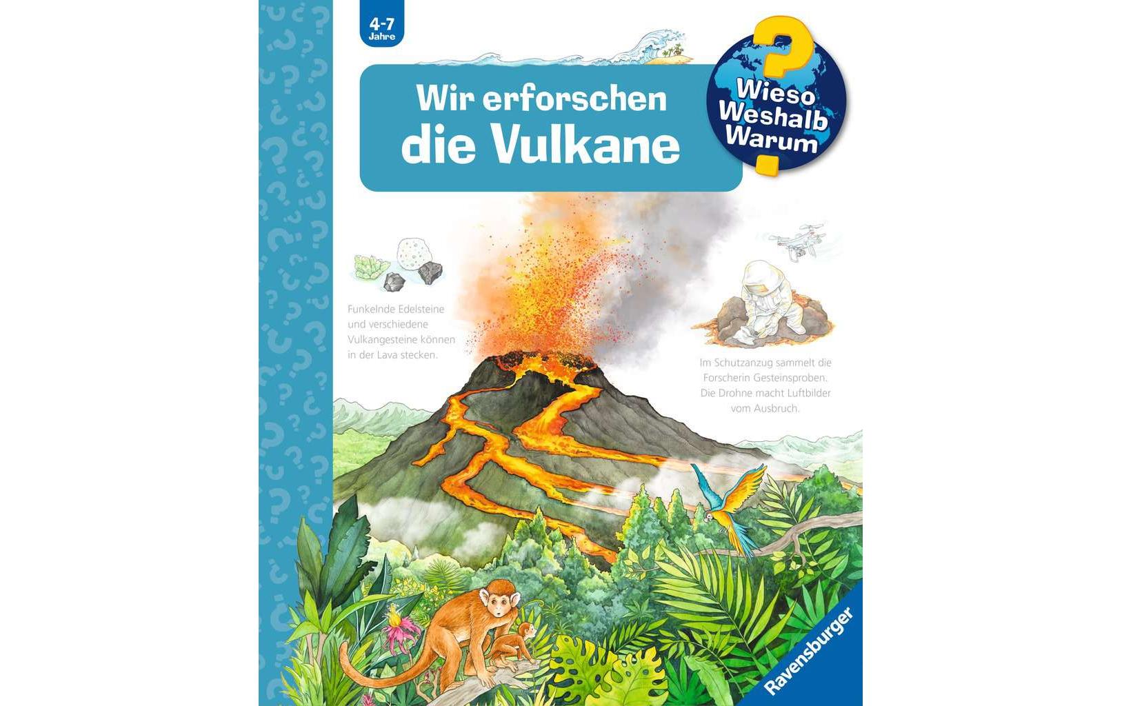 Ravensburger Buch – WWW: Wir erforschen die Vulkane, Spiralbindung, 16 Seiten, Deutsch, 4–7 Jahre