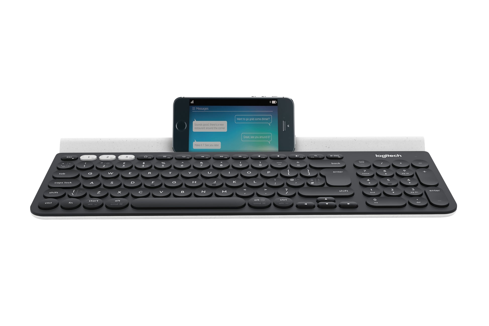 Logitech K780 – Tastatur, kabellos (Bluetooth), UK-Layout (EN), Fullsize (mit Ziffernblock), Multi-Device