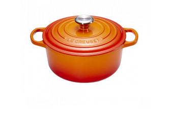 Le Creuset Kochtopf Signature – 4,2 l, Ø 24 cm, Gusseisen, für Induktion, Gas, Glaskeramik, Orange