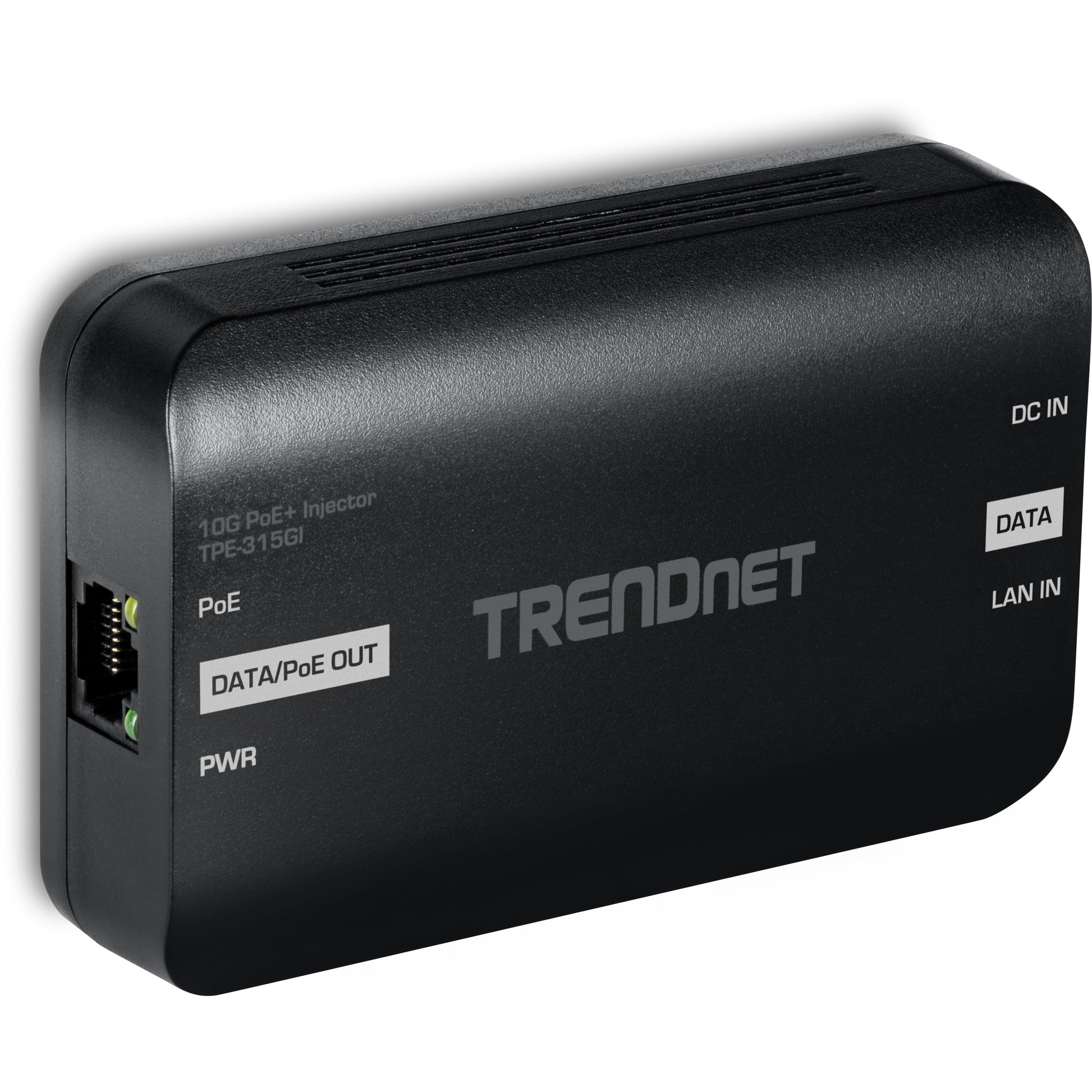TRENDnet TPE-315GI PoE-Injektor – 10 Gbit/s, PoE+ 30 W, 1× RJ-45 – Schwarz