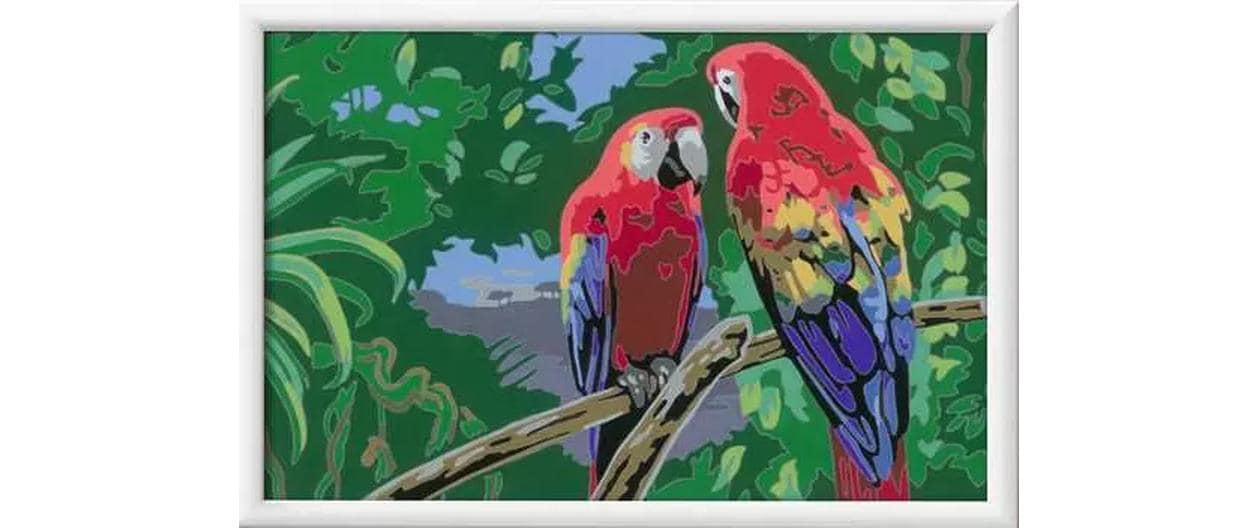 Ravensburger CreArt – Malen-nach-Zahlen-Set – Bunte Aras (Papagei) – ab 9 Jahren