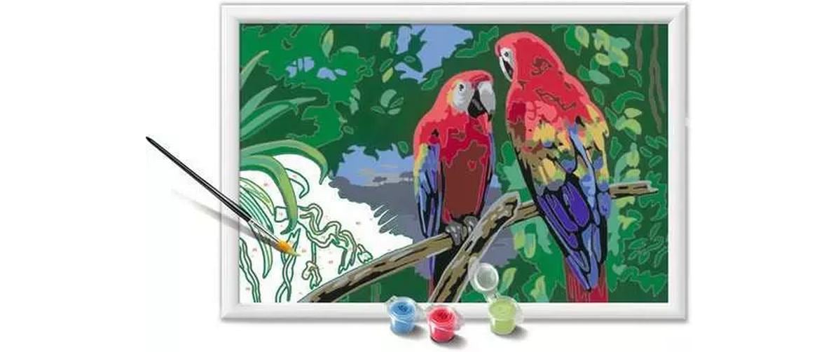 Ravensburger CreArt – Malen-nach-Zahlen-Set – Bunte Aras (Papagei) – ab 9 Jahren