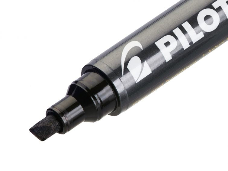 Pilot 400 Permanentmarker – Keilspitze 4,5 mm – Schwarz – 20er-Pack – für Kunststoff, Metall und Holz