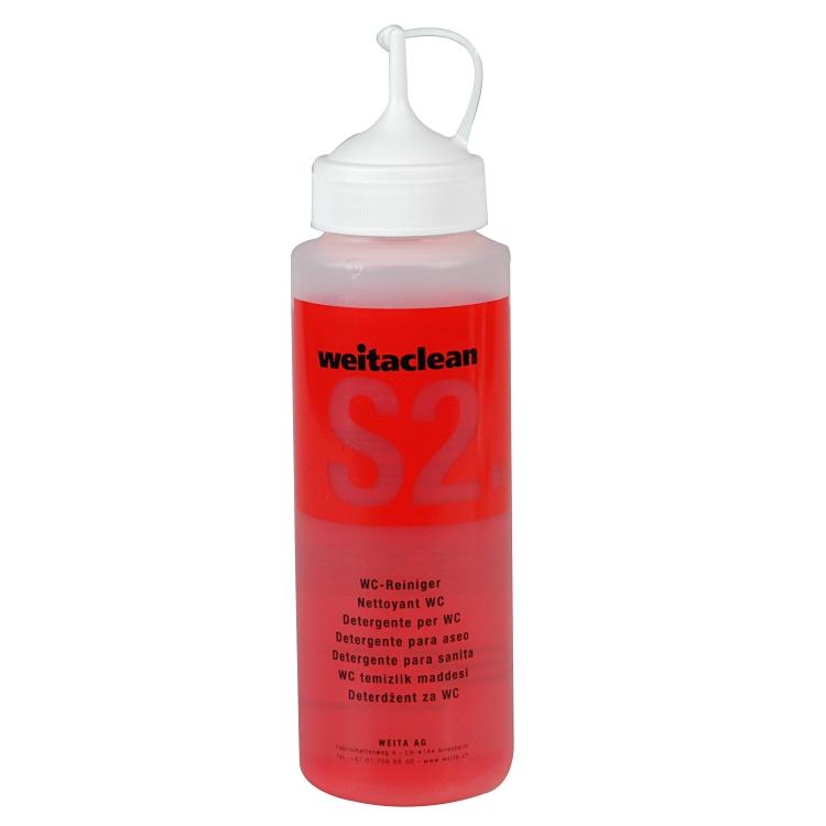 Weitaclean S2 WC-Reiniger/WC-Entkalker für WC-Schüsseln und Pissoiranlagen – Flüssigkeit, Flasche – 500 ml