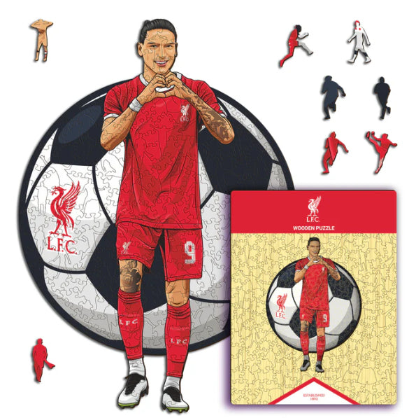Iconic Puzzles Puzzle Liverpool FC – Darwin Nuñez – 150 Teile – 21 × 30 cm – ab 10 J. – Holz – mehrfarbig