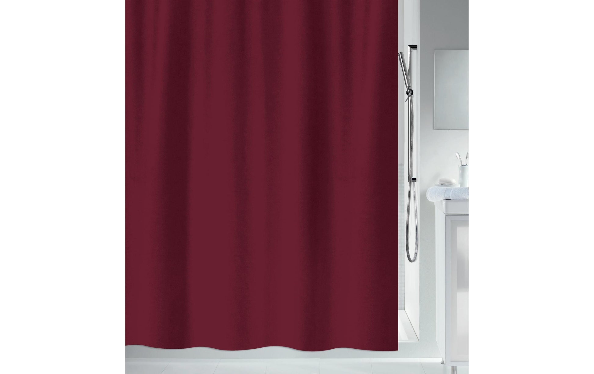 Spirella Duschvorhang – 120×200 cm, Polyester, Burgund