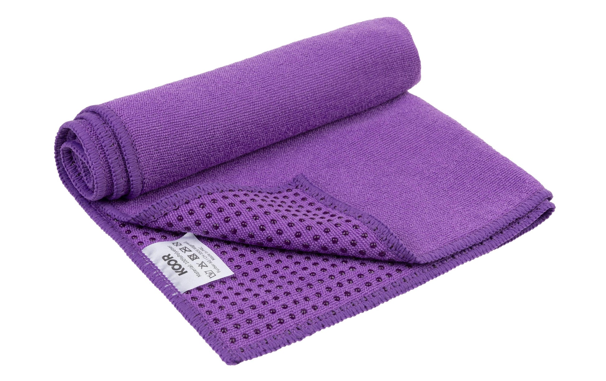 KOOR Yoga-Set – 183 × 61 × 0,4 cm – 3-teilig, inkl. Übungsband, Aufbewahrungsbox – braun/lila – Kork