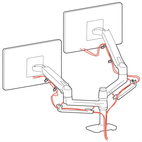 Ergotron LX Dual Stacking Arm – Monitorarm, Dual, bis 24", 18,1 kg, Lift, Weiss