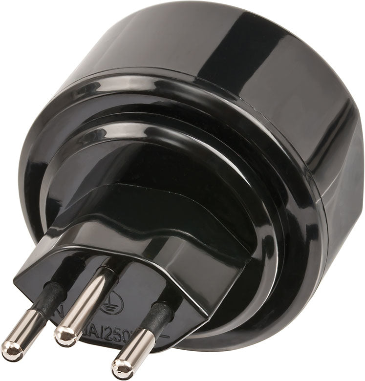 Brennenstuhl 1508642 Reiseadapter Schutzkontakt zu Typ J (CH) – 10 A / 250 V, Sicherung 10 A – für D/NL/A/L