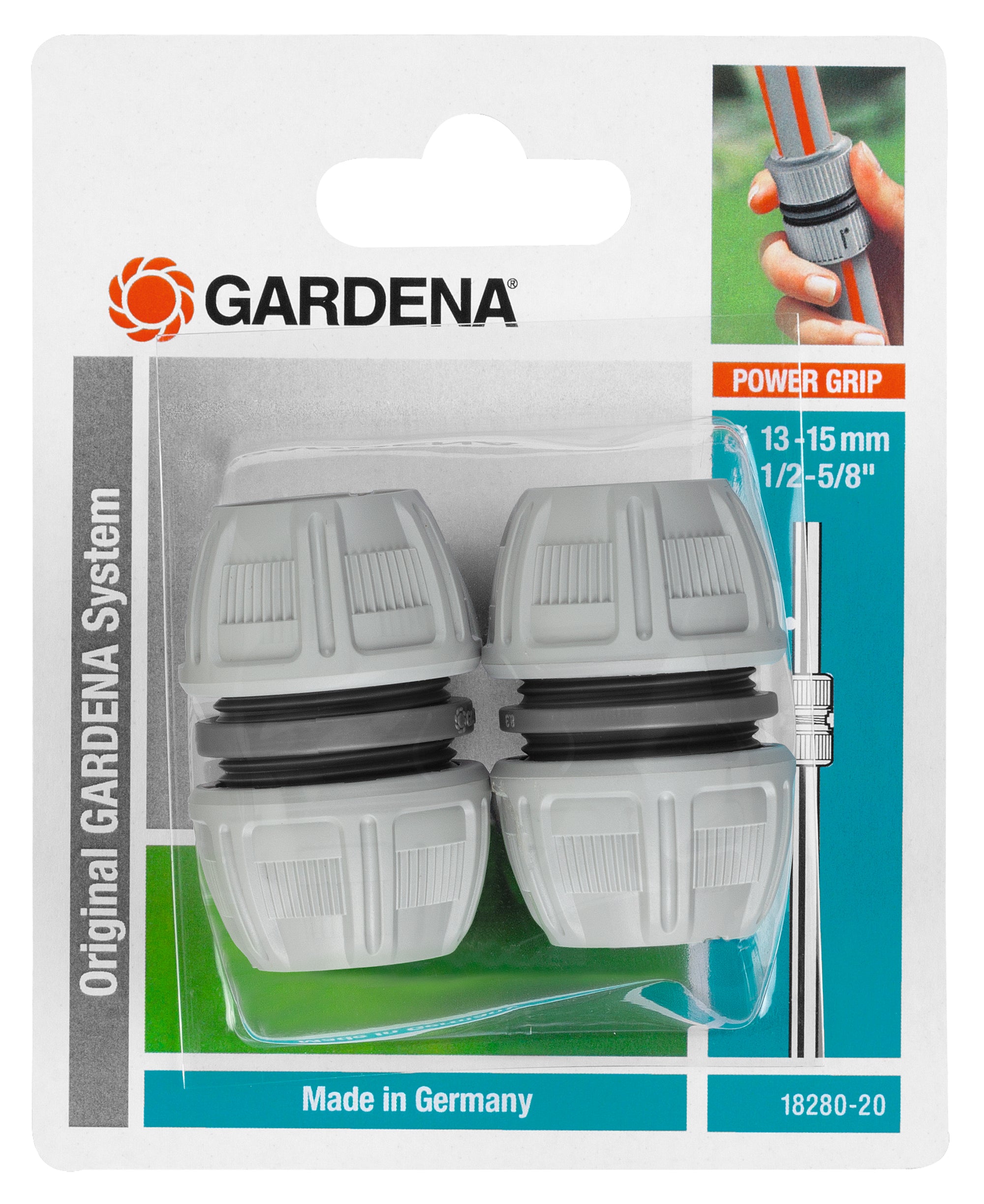 Gardena Reparatur-Satz – 13 mm (1/2"), Kunststoff, Grau/Silber, für 1/2" Schlauchanschluss