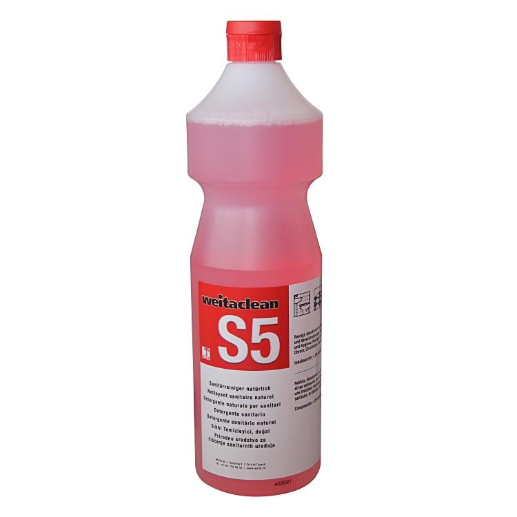 Weitaclean S5 Bad-/Kalkreiniger für Sanitärbereich/Armaturen – Flüssigkeit, Flasche – 1 l