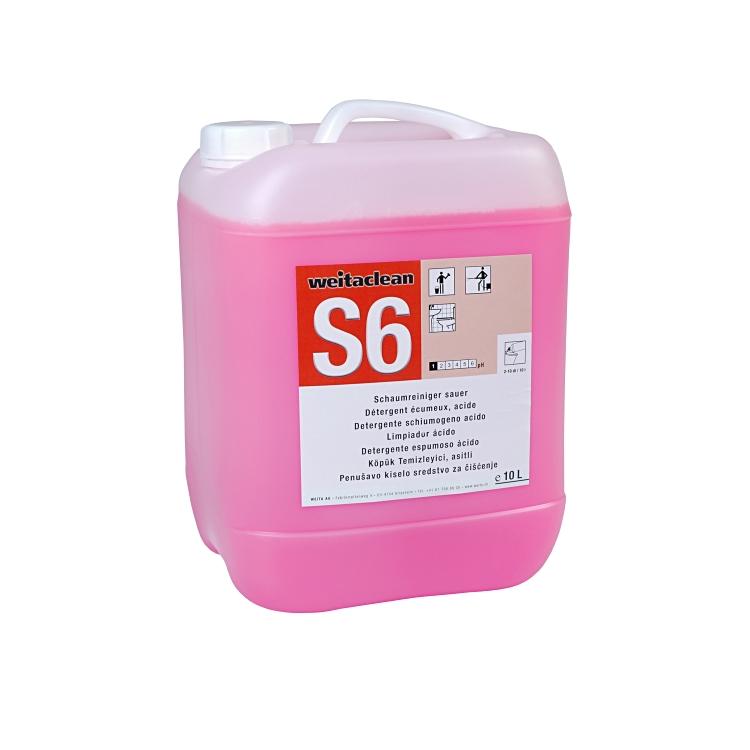 Weitaclean S6 Bad-/Kalkreiniger für Sanitärbereich – sauer, Konzentrat, Kanister – 10 l