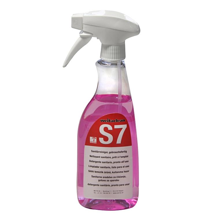 Weitaclean S7 Bad-/Kalkreiniger für Armaturen, Sanitärporzellan, Chromstahl – Flüssigkeit, Flasche – 500 ml