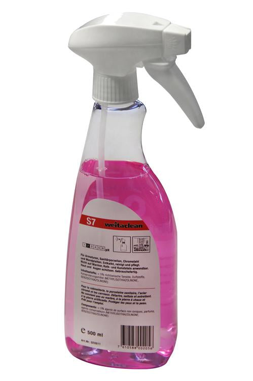 Weitaclean S7 Bad-/Kalkreiniger für Armaturen, Sanitärporzellan, Chromstahl – Flüssigkeit, Flasche – 500 ml