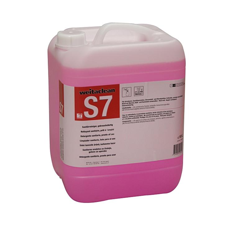 Weitaclean S7 Bad-/Kalkreiniger für Armaturen, Sanitärporzellan, Chromstahl – Flüssigkeit, Kanister – 10 l