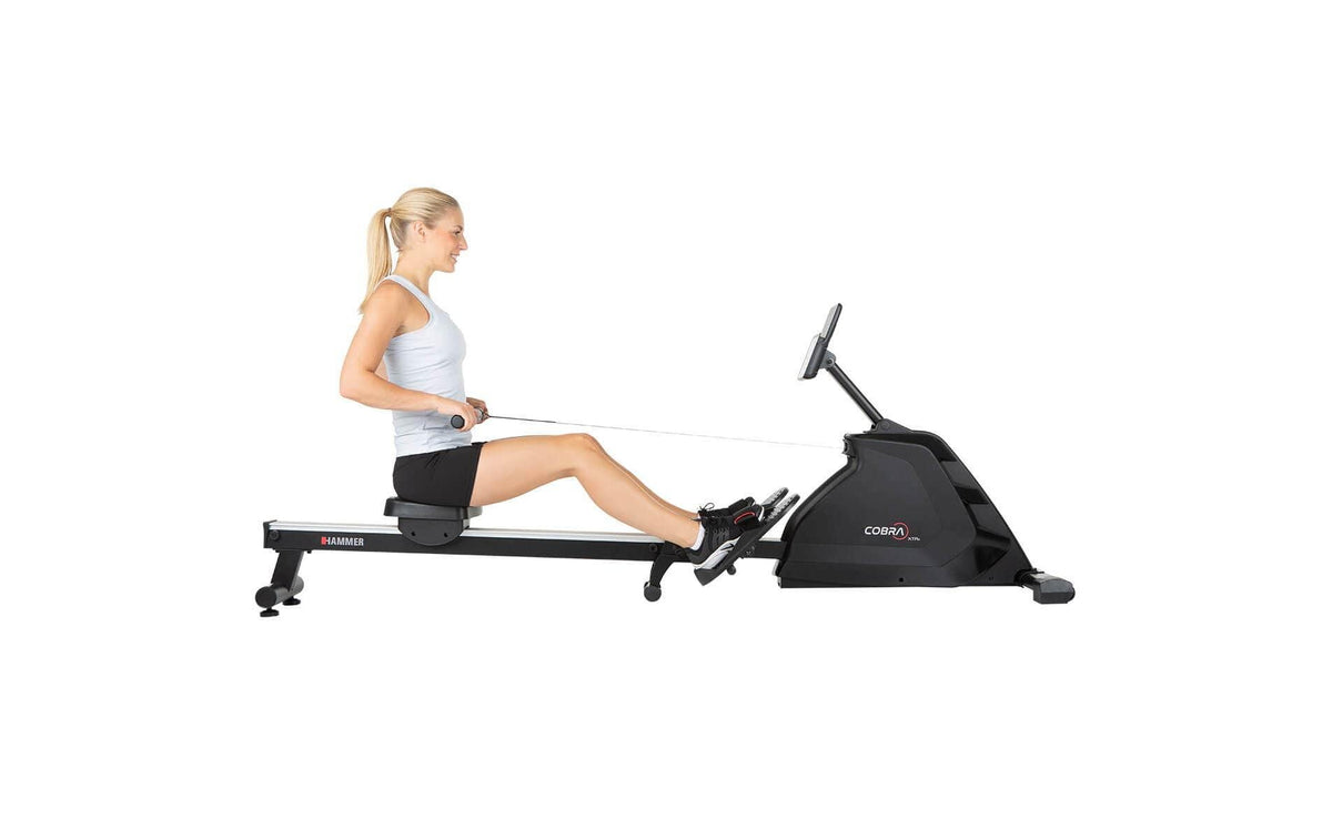 HAMMER Rudergerät Cobra XTR Plus II, 130 kg, 232 × 55 × 75 cm – Schwarz
