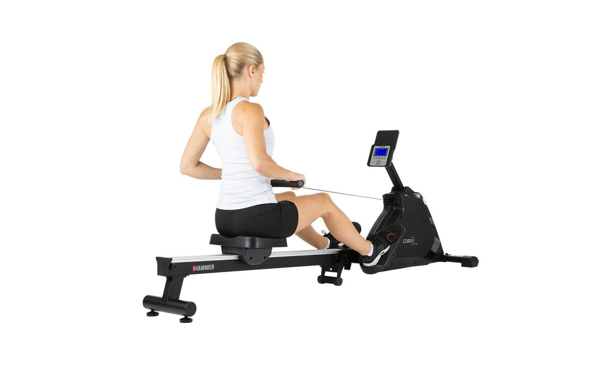 HAMMER Rudergerät Cobra XTR Plus II, 130 kg, 232 × 55 × 75 cm – Schwarz