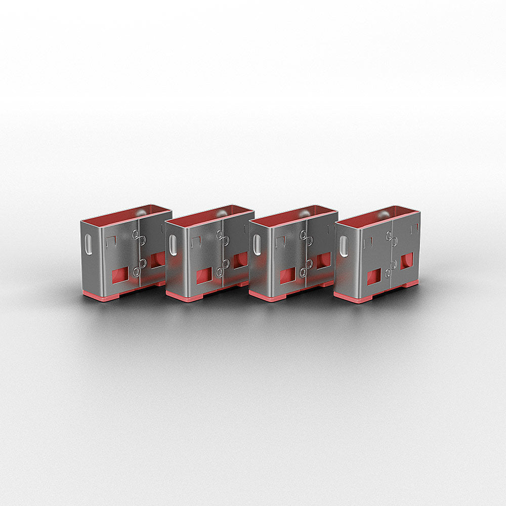 Lindy USB-Port-Sperre 4er-Set, 1 Schlüssel – Rot