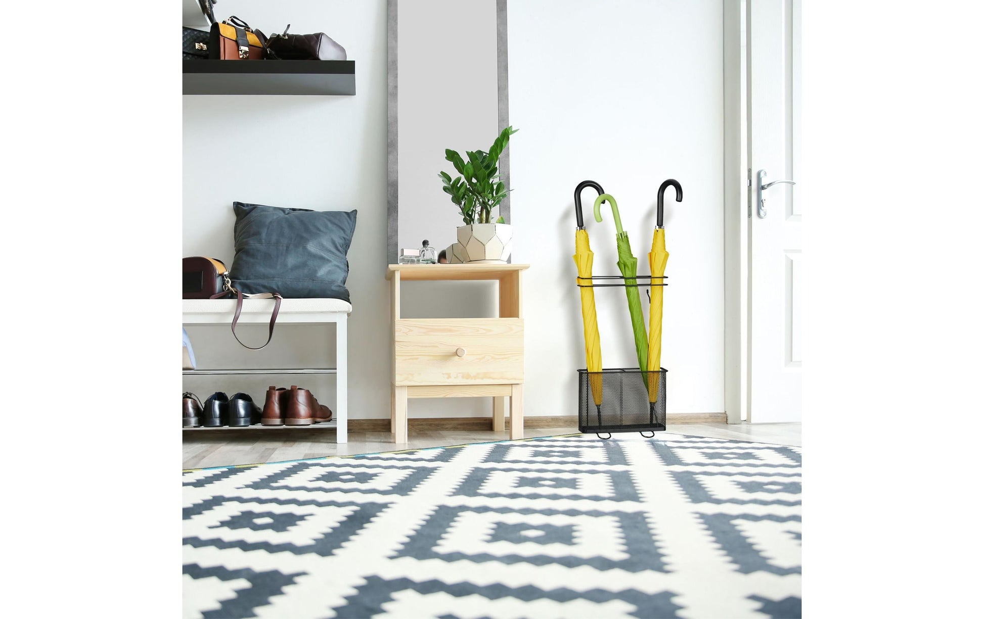 Relaxdays Schirmständer – Stahl, Schwarz, 30,5 × 15 × 54 cm