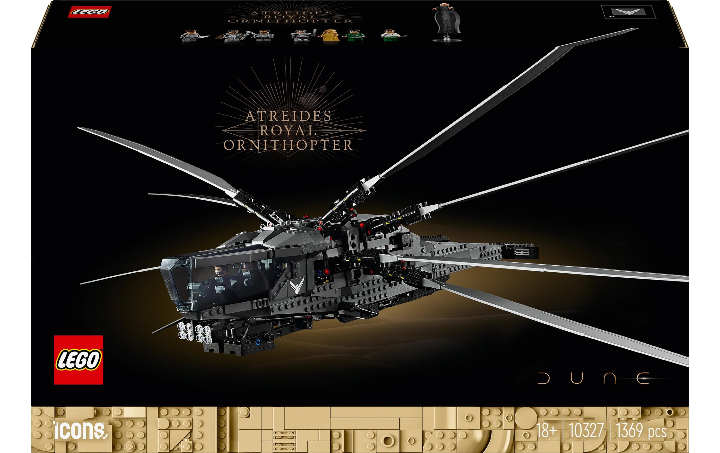 LEGO Dune Atreides Royal Ornithopter Bausatz – Icons – 1369-teilig – 79 × 23 × 57 cm – ab 18 J.