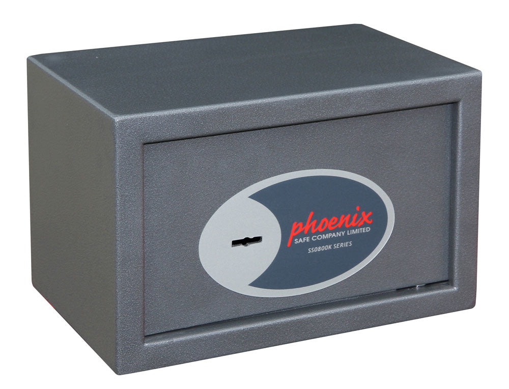 Phoenix Safe Co. Phoenix Möbeltresor VELA HOME & OFFICE SS0801K – Schlüsselschloss – 10 l – Boden-/Wandmontage – Graphitgrau