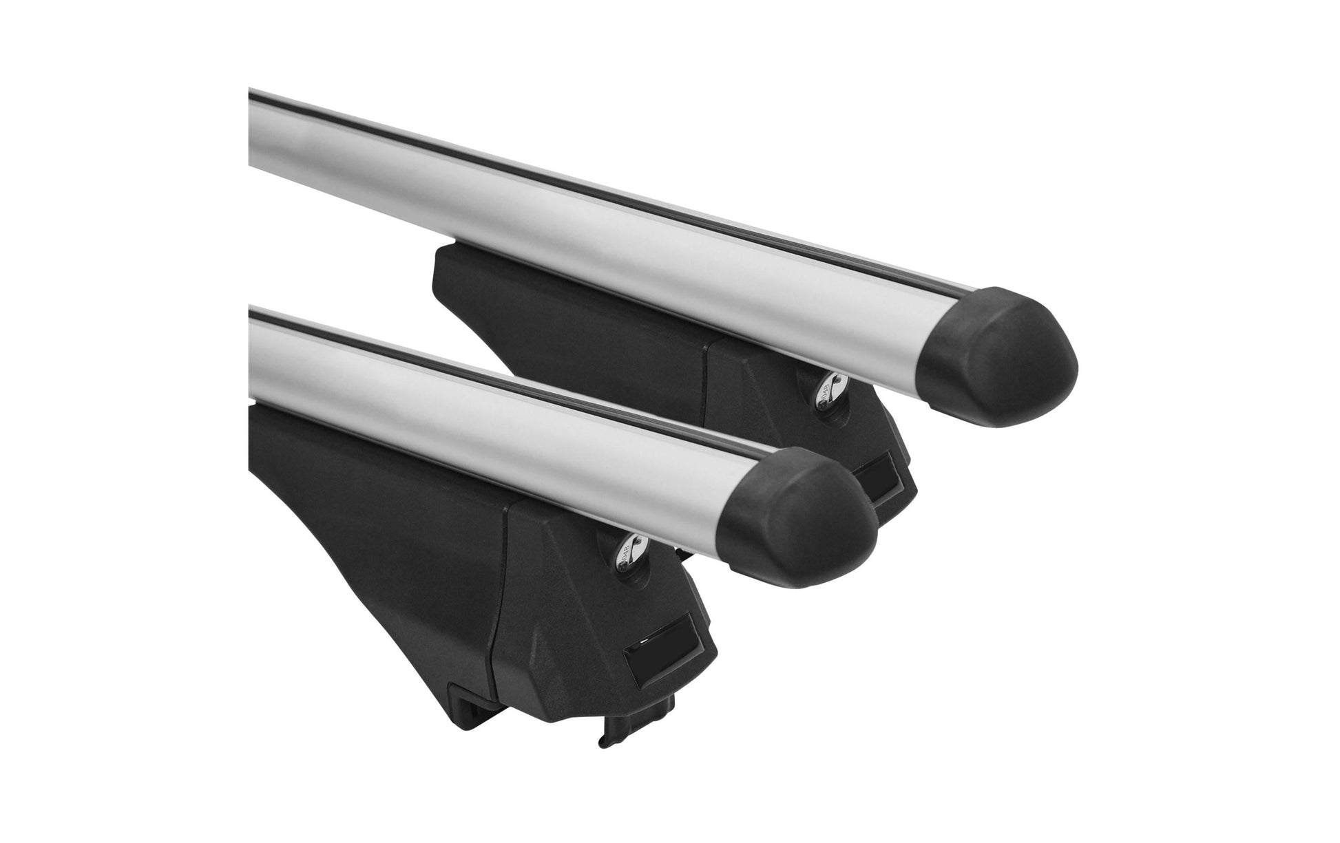 Fischer Relingträger CrossLine L – Dachmontage, mit Schloss – bis 75 kg, 120 cm – schwarz – 2 Stk.