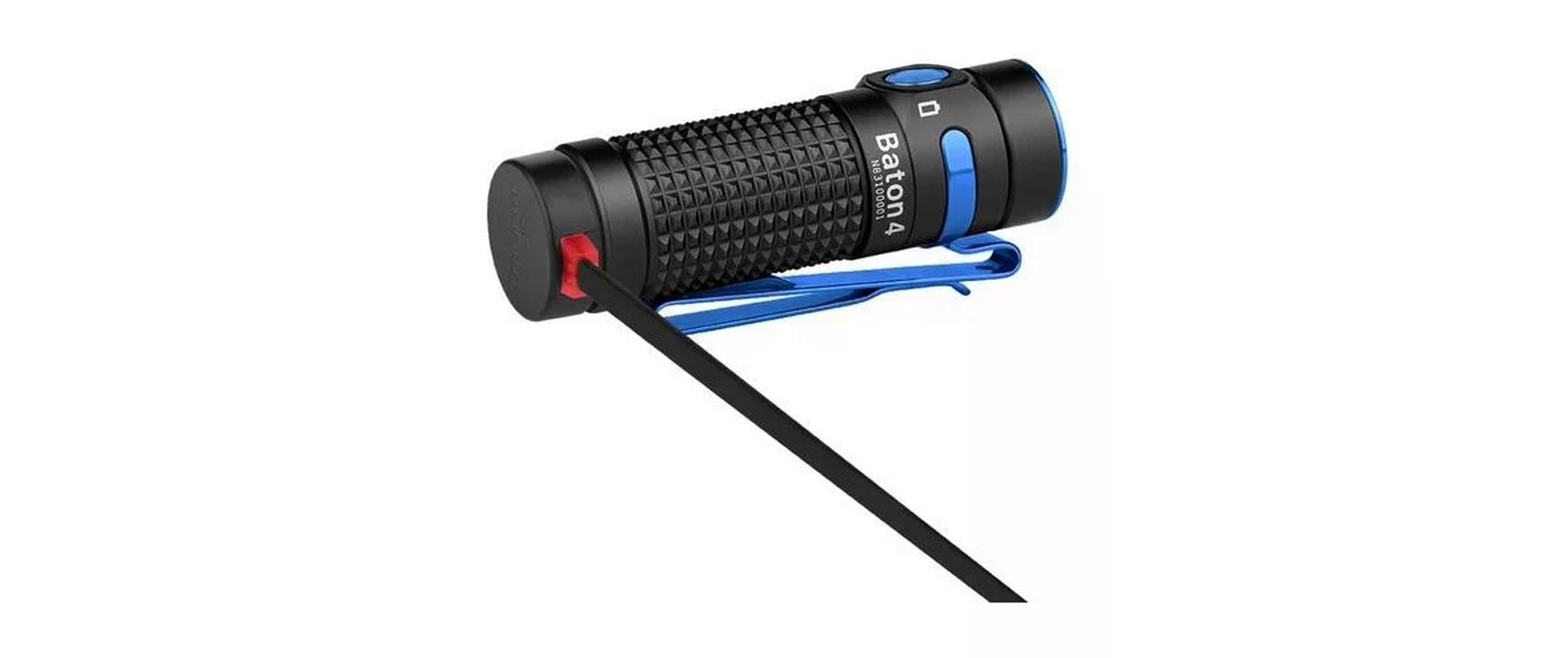 Olight Taschenlampe Baton 4 – 1300 lm, 170 m, IPX8, Akku, 5 Stufen – Schwarz