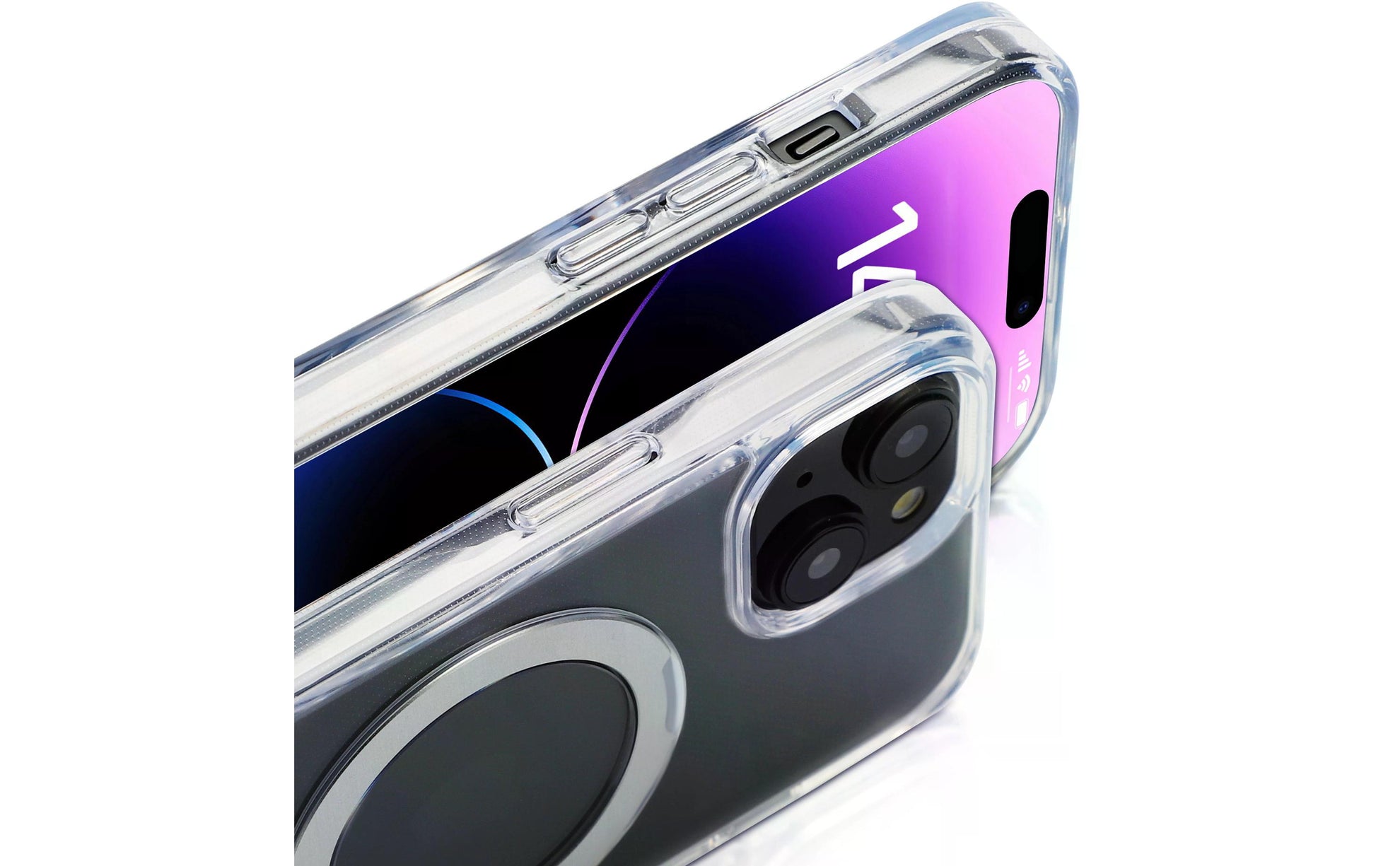 nevox StyleShell SHOCKFlex Backcover – für Apple iPhone 15 Plus, MagSafe, PC+TPU, Transparent