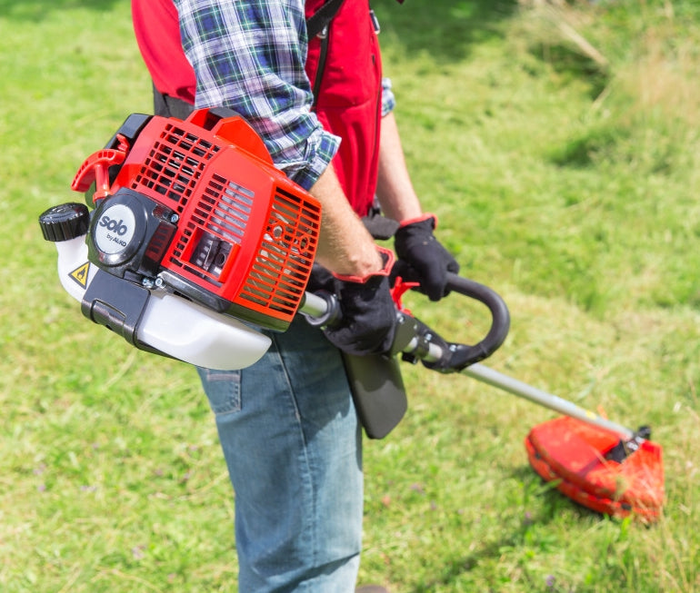 AL-KO Benzin Motorsense 140 L – Rasentrimmer 41 cm, U-Griff, Klinge & Nylonschnur, Rot