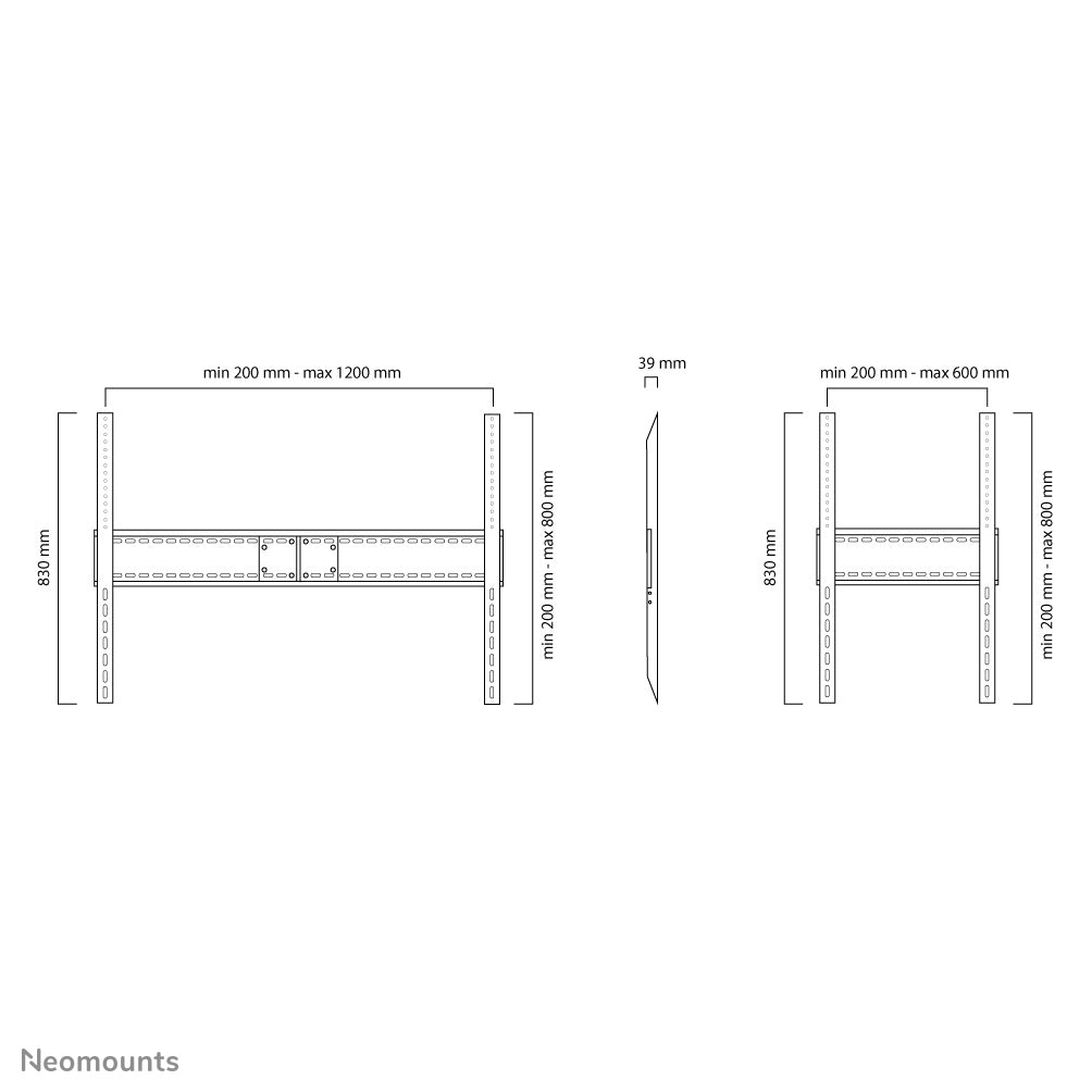 Neomounts Wandhalterung, fix, für 60–100", bis 150 kg, schwarz